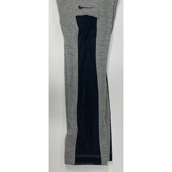 NIKE Women Training Crop Mesh Tights Grey Black CJ1816 091 - Small - Picture 3 of 12